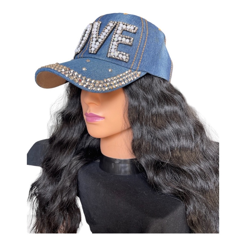 Love Yours Rhinestone Pearl Cap - Picture 4 of 6